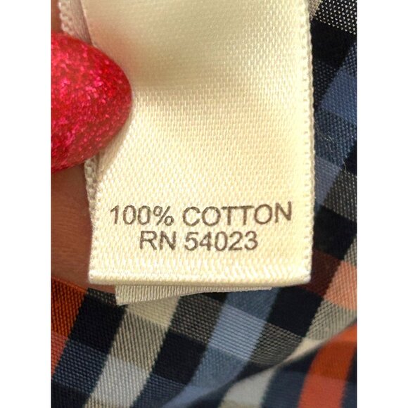 Banana Republic Men Button Up Shirt M  Slim Fit Checked Red White Blue Non-Iron - Picture 7 of 13